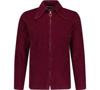 Madcap England Retro Mod 60s 70s Vintage Style Spoon Dagger Beagle Collar Zip Through Cord Corduroy Shirt Overshirt Ziggy MC1038 (UK, Alpha, XXL, Regular, Regular, Tawny Port)
