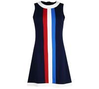 Madcap England Retro Mod 60s Mod Stripe Vintage Style Mini Dress Retro Sleeveless A-Line Colour Block Shift Dress Polly MC457 (UK, Numeric, 12, Regular, Regular, Navy)