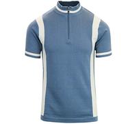 Madcap England Vitesse Men's Retro 60s Knitted Cycling Top with Zip Funnel Neck (UK, Alpha, XL, Regular, Regular, Flintstone)