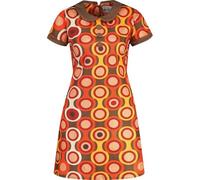 Madcap England Women's Retro 60s Mod Mini Peter Pan Collar Op Art Geo Circles Dollierocker Psych-Out Dress MC522 (UK, Numeric, 16, Regular, Regular, Emperador)