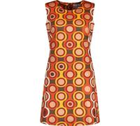 Madcap England Women's Retro 60s Mod Sleeveless Mini Dress Geometric Floral Op Art Pattern Daytripper MC555 (UK, Numeric, 14, Regular, Regular, Emperador Psych-Out)