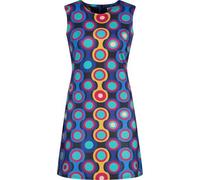 Madcap England Women's Retro 60s Mod Sleeveless Mini Dress Geometric Floral Op Art Pattern Daytripper MC555 (UK, Numeric, 8, Regular, Regular, Jet Set Psych-Out)