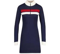 Madcap England Women's Retro Knitted Funnel Zip Neck Sporty 70s 80s 90s Long Sleeve Mini Dress Alice MC1096 (UK, Numeric, 10, Regular, Regular, Navy)