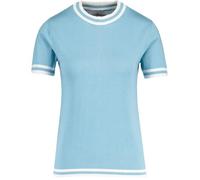 Madcap England Womens Retro Mod 60s 70s 80s 90s Short Sleeve Knitted Tipped Jumper Sweater T-Shirt Top Kim MC586 (UK, Numeric, 16, Regular, Regular, Air Blue)