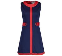 Madcap England Women's Retro Mod Vintage 1960s 60s Sixties Style Centre Stripe Jersey Mini Dress A Go Go MC454 (UK, Numeric, 12, Regular, Regular, Navy/Red)