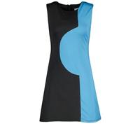 Madcap England Women's Retro Mod Vintage 60s 1960s Sixties Style Abstract Geometric Jersey Mini Dress Golightly MC379 (UK, Numeric, 10, Regular, Regular, Black/Cyan)