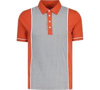 Madcap Mens Retro Mod Polo 60s Dogtooth Jersey Shirt Northern Soul Vintage 70s Houndstooth Pelham MC1139 (UK, Alpha, M, Regular, Regular, Cinnamon Stick)