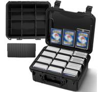 Madcat Toploader Storage Box for 3" x 4" 35PT Rigid Card Holder,Also fit Magnetic Card Holder.Trading Card Storage Box with 9 Adjustable Dividers(Holds 300 Toploaders)