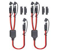 MADCATZ 12 AWG - SAE 1 to 2 Extension Cable Quick Disconnect Connector, SAE Y Splitter Adaptors, for Automotive, Solar Panel SAE Plug 12 inch/30cm - with SAE Adapters (2 Packs)