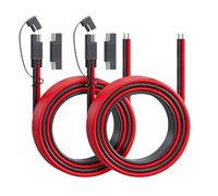 MADCATZ 15 FT - 14 AWG SAE 2 Pin Connector Extension Cable, SAE Quick Connector Disconnect Plug for Automotive, Solar Panel, Battery, SAE Plug (2 Pcs with 2 Cover 2 Adapter)