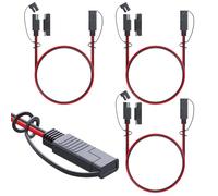MADCATZ 16 AWG Connectors Cable Compatible with SAE 3 Ft 2 Pin Single Plug Quick Disconnect Power Automotive Extension Cable for Motorcycles Cars Charger (3 Pcs with 3Adapter/6 Cover)