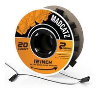MADCATZ 20 Pack 2-Prong Double Female Bullet Plug 12” Spacing Harness Roll - 18 AWG with More Spacing 12-Inch Leads Between Plugs, Fits Truck Trailer Clearance Lights