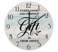 Madcolitote 10 Inch Wall Clock Bible Verse Scripture Large Wall Clocks Every Good Is from Above Jesus Quote Religious Christian New Home Gift Thanksgiving for Her