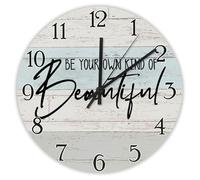 Madcolitote 10 Inch Wall Clock Bible Verse Scripture Wall Clocks Battery Operated Be Your Own Kind of Beautiful Silent Jesus Quote Religious Christian New Home Gift Thanksgiving for Her