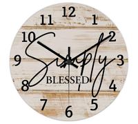 Madcolitote 12 Inch Wall Clock Bible Verse Scripture Large Wall Clocks Battery Operated Simply Blessed Silent Jesus Quote Religious Christian New Home Gift Thanksgiving for Her