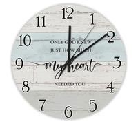 Madcolitote 12 Inch Wall Clock Bible Verse Scripture Large Wall Clocks Only God Knew Just How Much My Heart Needed You Jesus Quote Religious Christian New Home Gift Thanksgiving for Her