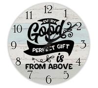 Madcolitote 12 Inch Wall Clock Bible Verse Scripture Wall Clocks Battery Operated Every Good Is from Above Jesus Quote Religious Christian New Home Gift Thanksgiving for Her