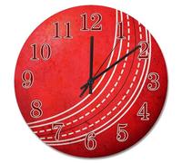 Madcolitote 15 Inch Wall Clock Ancient Wood Grain Crack Cricket Sport Round Wall Clocks Battery Operated Cricket Ball Retirement Decor For Living Room Bedroom Kitchen Birthday Gift