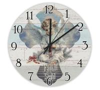 Madcolitote 15 Inch Wall Clock Bible Verse Scripture Large Wall Clocks Battery Operated for We Walk Faith No by Sight Jesus Quote Religious Christian New Home Gift Thanksgiving for Her
