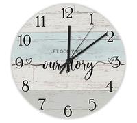 Madcolitote 15 Inch Wall Clock Bible Verse Scripture Wall Clocks Battery Operated Let God Write Our Story Silent Jesus Quote Religious Christian New Home Gift Thanksgiving for Her