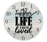 Madcolitote And So Together They Built A Life They Loved Wall Clock Bible Verse Wooden Wall Clocks 15 Inch Farmhouse Christian Wall Decor for Living Room Kitchen Bedroom Bathroom