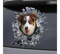 Madcolitote Brown and White Border Collie Dog Car Stickers 3D Window Decal Bumper Die Cut Vinyl Decal Funny Laptop Stickers Pet Gift,10 Inch