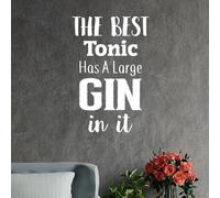 Madcolitote Decorative Wall Sticker Decals The Best Tonic Has A Large Gin in It Removable Vinyl Wall Decal Classic Quotes Farmhouse Wall Decor Murals for Home Bedroom Living Room Office 28 Inch