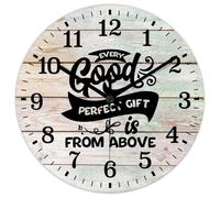 Madcolitote Every Good Is from Above Wall Clock Bible Verse Wooden Wall Clocks Battery Operated 15 Inch Farmhouse Christian Home Decor for Kitchen Bedroom Living Room Office
