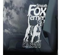 Madcolitote Fox Terrier on Board Car Window Sticker Smooth Dog Sign Gift Decal Vinyl Die Cut Decals Funny Bumper Stickers Dog Mom Dad Gift