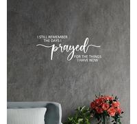 Madcolitote I Still Remember The Days I Prayed Vinyl Wall Decals Removable Wall Murals Inspirational Quote Wall Art Stickers Farmhouse Decor for Bedroom Living Room Offices Sofa 44 Inch
