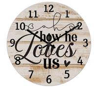 Madcolitote Jesus Quote Wall Clock 10 Inch Large Wall Clocks Battery Operated Oh How He Loves Us Bible Verse Christian Decor For Living Room Bedroom Office Kitchen Wedding Gift