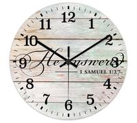 Madcolitote Jesus Quote Wall Clock Wall Clocks Battery Operated 15 Inch Silent He Answered 1 Samuel 1-27 Bible Verse Decor For Office Home Decor Wedding Birthday Housewarming Gift