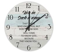 Madcolitote Live in Such A Way That Those Who Know You Wall Clock Bible Verse 10 Inch Wall Clocks Battery Operated Farmhouse Christian Wall Decor for Kitchen Living Room Bedroom Office