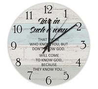 Madcolitote Live in Such A Way That Those Who Know You Wall Clock Bible Verse 15 Inch Large Wall Clocks Battery Operated Farmhouse Christian Home Decor for Living Room Kitchen Bedroom Office