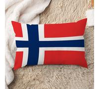 Madcolitote Norway Flag Pillows Norway Country City Souvenir Pillow Covers National Flag Throw Pillow Cushion Cover 16x26in Decorative Pillowcase for Sofa Living Room Bedroom