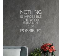 Madcolitote Nothing is Impossible The Word Itself Says I'm Possible Vinyl Wall Decals Wall Murals Classic Quotes Wall Art Stickers Decor for Girl Boy Bedroom Living Room Office 28 Inch
