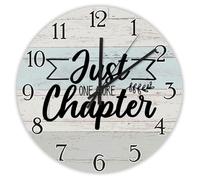 Madcolitote Religious Faith Wall Clock Round Decorative Clocks Battery Operated 15 Inch Just One More Chapter Bible Verse Decor For Living Room Bedroom Kitchen Farmhouse Decor Birthday Gift