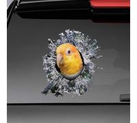 Madcolitote Rusty Caique Parrot Car Stickers Animal 3D Window Decal Bumper Die Cut Vinyl Decal Funny Laptop Stickers Pet Gift,10 Inch
