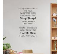 Madcolitote Today I Whispered in The Devil's Ear Vinyl Wall Decals Removable Wall Murals Inspirational Quote Wall Art Stickers Farmhouse Decor for Girl Boy Bedroom Living Room Office 54 Inch