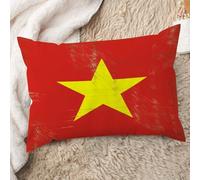 Madcolitote Vietnam National Flag Throw Pillow Covers 20x30in Vietnam Country City Souvenir Pillow Cases Patriotic Cushion Cover Accent Pillowcase Decor for Sofa Living Room Bedroom