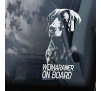 Madcolitote Weimaraner on Board Car Window Sticker Vorstehhund Dog Sign Decal Vinyl Die Cut Decals Funny Bumper Stickers Dog Mom Dad Gift