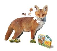 Madd Capp Fun Creatures Animal Shaped 100 Piece Jigsaw Puzzle - I Am Lil Fox, Fox Shaped Puzzle For Ages 6+