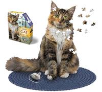Madd Capp: I Am Cat - 550 Piece Puzzle - Feline Shaped Animal Jigsaw, 30 x 30 Assembled Size, Poster Reference, Educational Fun Fact Booklet