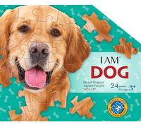 Madd Capp I AM DOG Head-Shaped Jigsaw Puzzle, 24 Pieces, Golden Retriever Theme, 36 x 46 cm, Ages 3+