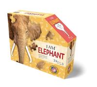 Madd Capp I Am Elephant Head-Shaped Jigsaw Puzzle, 24 Pieces, Educational Wildlife Toy for Age 3+