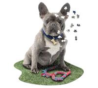 Madd Capp: I Am Frenchie - 550 Piece Puzzle - Dog Shaped Animal Jigsaw, 25 x 30 Assembled Size, Poster Reference, Educational Fun Fact Booklet