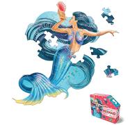 Madd Capp: I Am Lil' Mermaid - 48 Piece Puzzle - Kids Mythical Character Shaped Jigsaw, 25x24 Size, Poster Reference, Educational Fun Fact Booklet