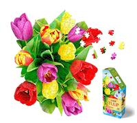 Madd Capp: I Am Tulip - 350 Piece Jigsaw Puzzle - 8005 - Ages 10+, Unique Floral-Shaped Border, Challenging Random Cut, Includes Educational Madd Capp Fun Facts