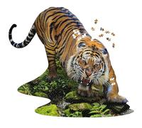 Madd Capp Tiger Shaped 1000 Piece Jigsaw Puzzle for Adults and Children, Animal Theme Educational Puzzle, Orange, 64x76cm