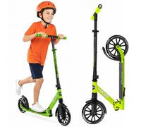 Madd Gear Metro 250 Folding Adult & Teen Scooter - Adjustable, Lightweight, 2-Wheel Commuter Scooter with Large Smooth Rolling Wheels (Black/Green)